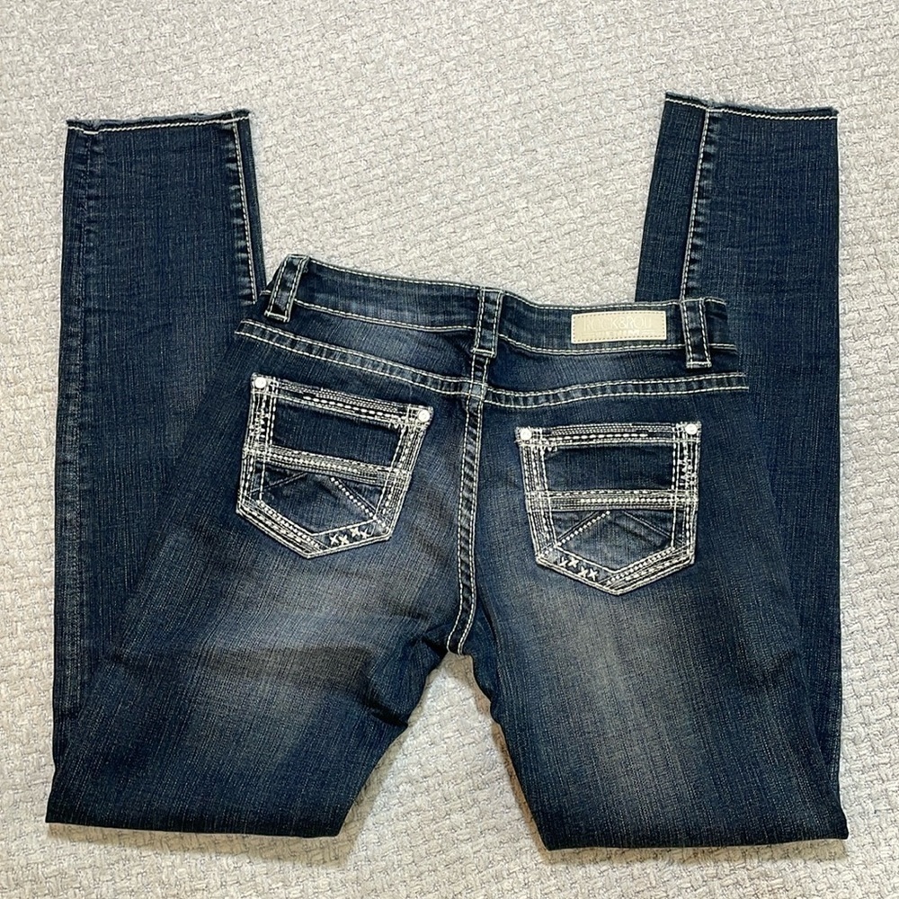 Rock & Roll Cowgirl Denim Rival Low Rise Skinny Jeans 28x32